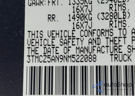 2022 Toyota Tacoma Sr V6 z USA, uszkodzony, nr VIN 3TMCZ5AN9NM522088